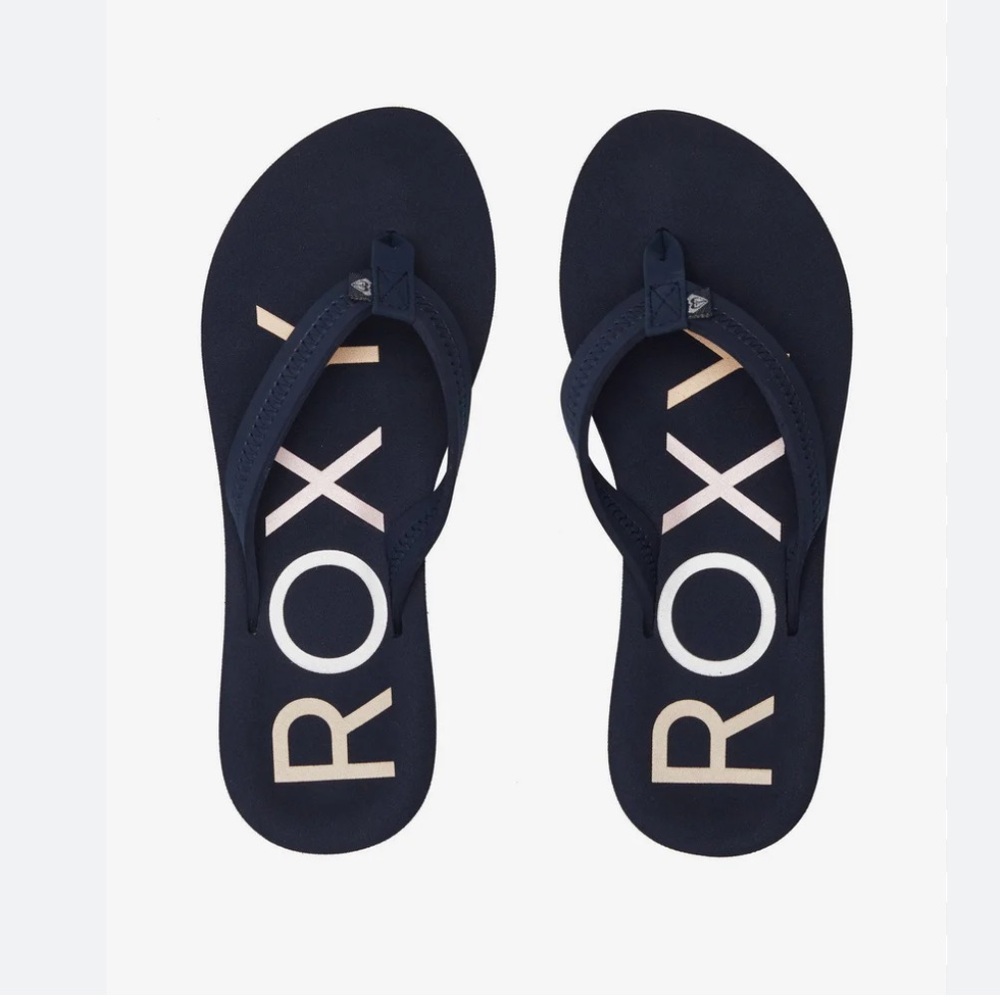 NWOT Roxy Vista 4 Flip Flops Navy